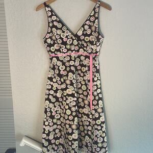 Becky & Max Brown Pink Rockabilly Dress Cupcake Fit Flare Twee 50s